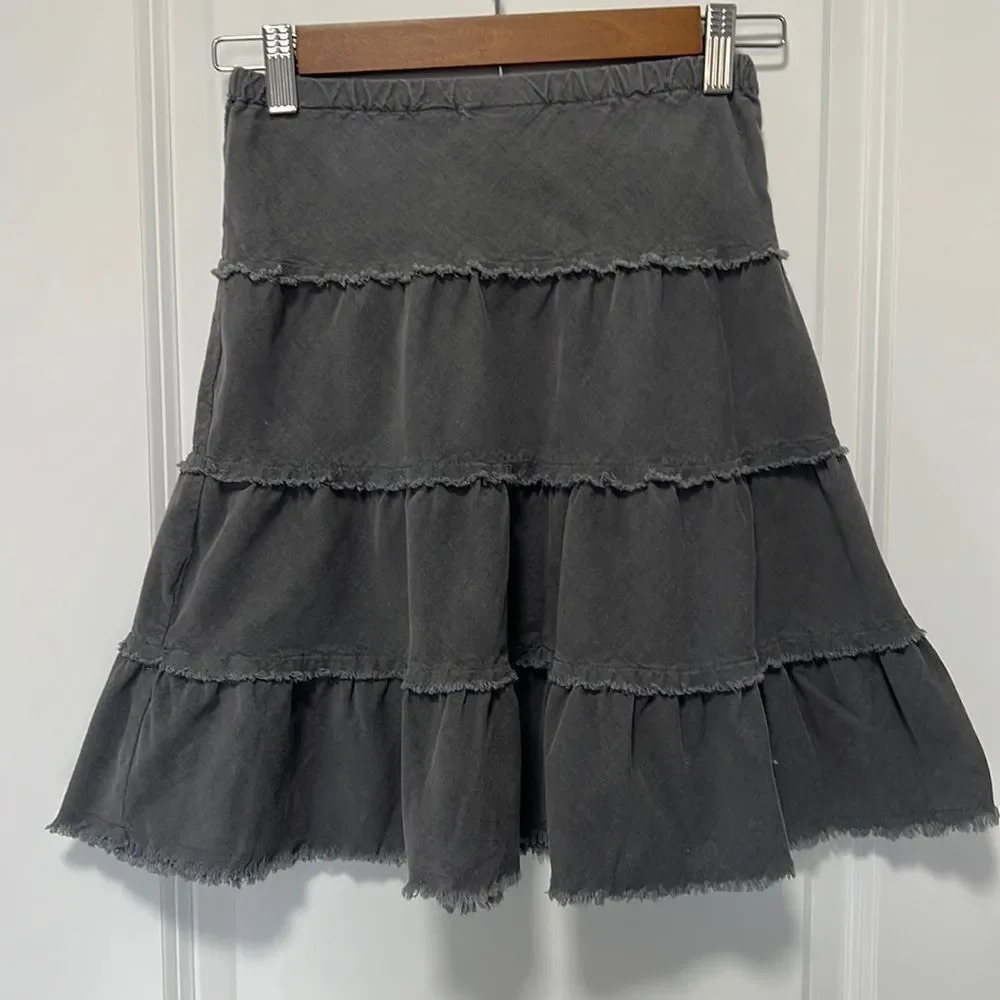 Cato girls | Girls Cotton Grey Ruffled Midi Skirt size Small (7)